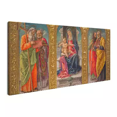 Obraz na płótnie Madonna z dzieciątkiem na tronie