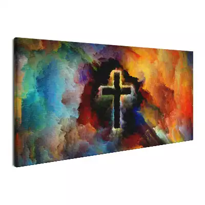Obraz na płótnie Święty krzyż w kolorowych barwach