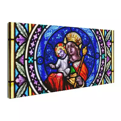 Obraz na płótnie Witraż Matki Boskiej z dzieciątkiem Jezus