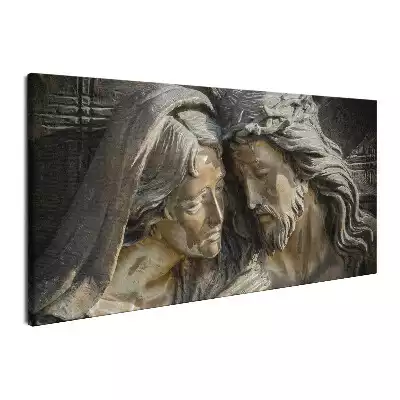 Obraz na płótnie Posąg z brązu Jezusa Chrystusa i Dziewicy Maryi