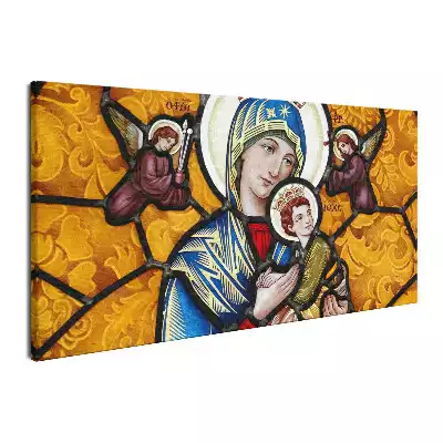 Obraz na płótnie Witraż Maryi z Dzieciątkiem Jezus