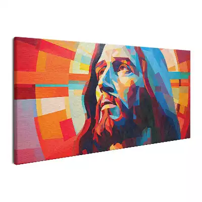 Obraz na płótnie Kolorowa ilustracja twarz Jezusa