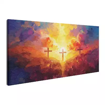 Obraz na płótnie Kolorowa ilustracja trzech krzyży