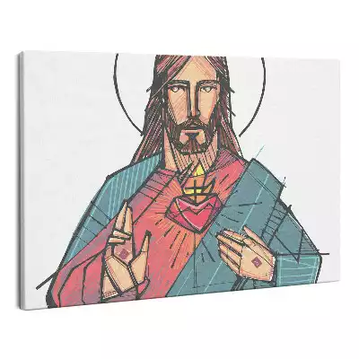 Zdjęcie na płótnie Serce Jezusa Line Art