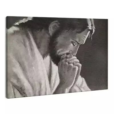 Zdjęcie na płótnie Jezus Modlitwa czarno biały