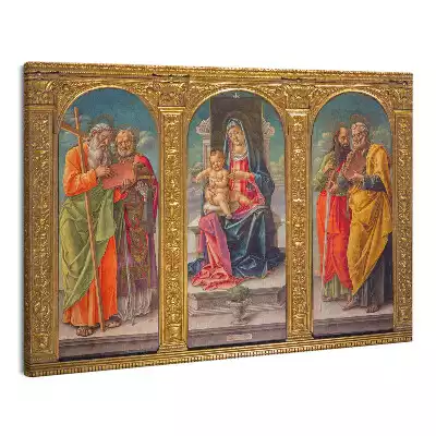 Zdjęcie na płótnie Madonna z dzieciątkiem na tronie