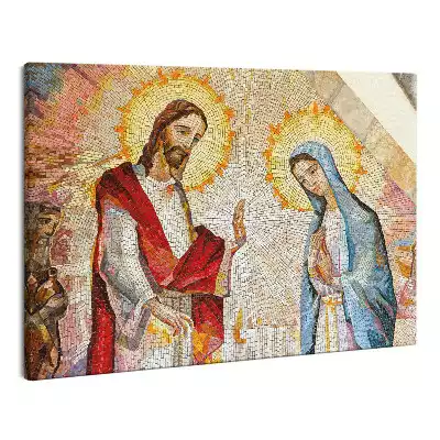Zdjęcie na płótnie Mozaika Jezus i Maryja – cud w Kanie Galilejskiej