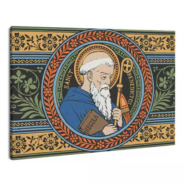 Zdjęcie na płótnie Ilustracja Św. Benedykt z Nursji