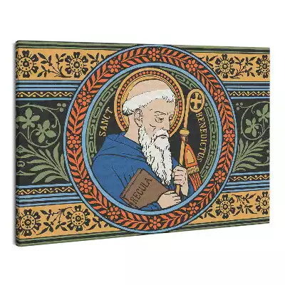 Zdjęcie na płótnie Ilustracja Św. Benedykt z Nursji