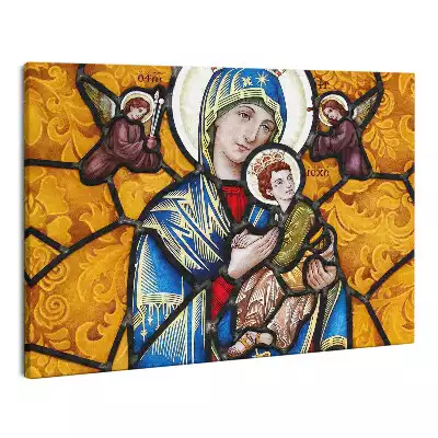 Zdjęcie na płótnie Witraż Maryi z Dzieciątkiem Jezus
