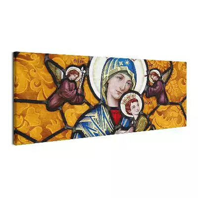 Obraz canvas Witraż Maryi z Dzieciątkiem Jezus