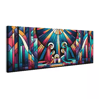 Obraz canvas Kolorowy witraż świętej rodziny Boże Narodzenie