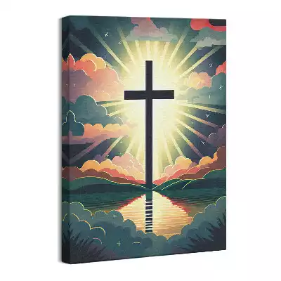 Obraz na płótnie Krzyż Światłość Religijny