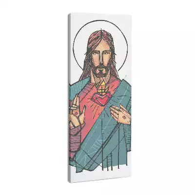 Obraz drukowany na płótnie Serce Jezusa Line Art