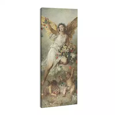 Obraz drukowany na płótnie Kobieta Anioł i kwiaty