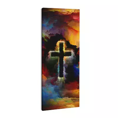 Obraz drukowany na płótnie Święty krzyż w kolorowych barwach