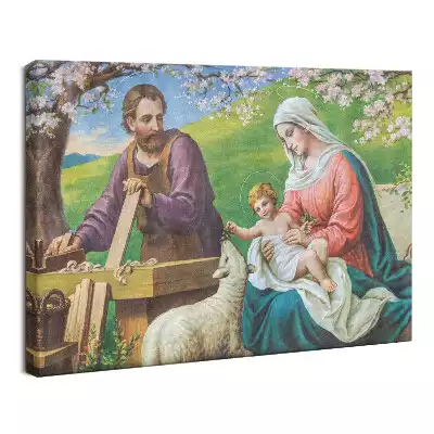 Obraz drukowany na płótnie Święta Rodzina Matka Boża Józef