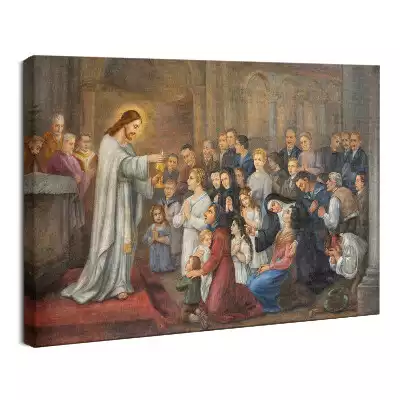 Obraz drukowany na płótnie Jezus Eucharystia Komunia