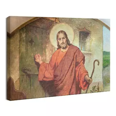 Obraz drukowany na płótnie Pan Jezus Puka do drzwi