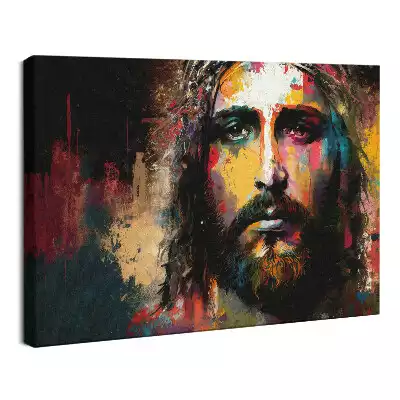 Obraz drukowany na płótnie Portret Twarz Jezusa