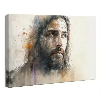 Obraz drukowany na płótnie Akwarela Portret Jezusa