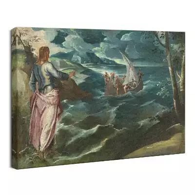 Obraz drukowany na płótnie Chrystus Na brzegu Morza