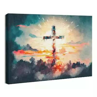 Obraz drukowany na płótnie Krzyż w światłości Religijne