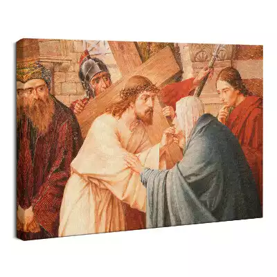 Obraz drukowany na płótnie Jezus i Maryja Droga Krzyżowa