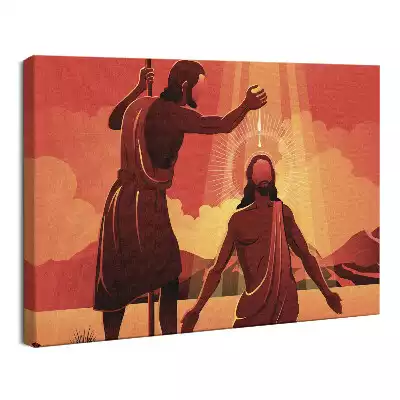 Obraz drukowany na płótnie Chrzest Jezusa Jan Chrzciciel