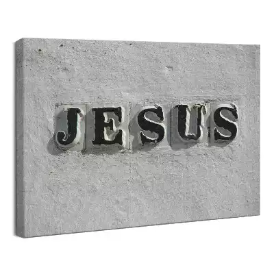 Obraz drukowany na płótnie Kamienny napis Jesus