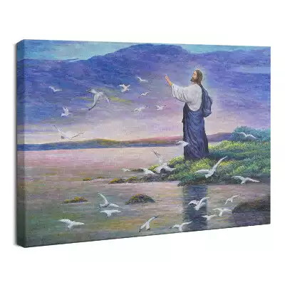 Obraz drukowany na płótnie Jezus Chrystus nad wodą