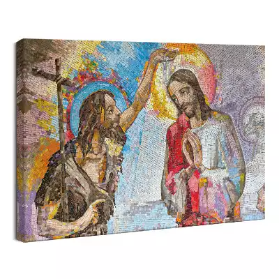 Obraz drukowany na płótnie Mozaika Chrzest Święty Jezusa Chrystusa