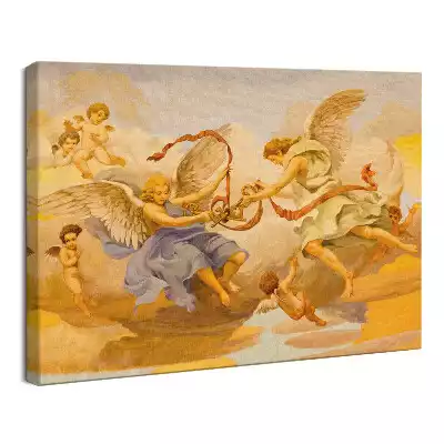 Obraz drukowany na płótnie Fresk Aniołowie z kluczami Świętego Piotra