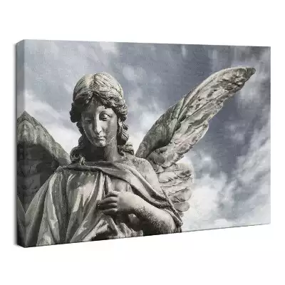 Obraz drukowany na płótnie Kamienna statua Anioła Stróża