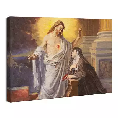 Obraz drukowany na płótnie Objawienie Serca Jezusowego św. Teresie z Avila