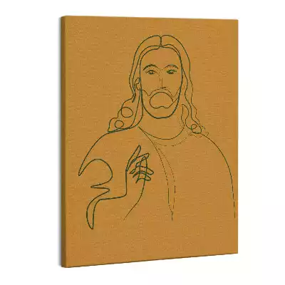 Zdjęcie na płótnie Line-art minimalistyczna grafika Jezusa