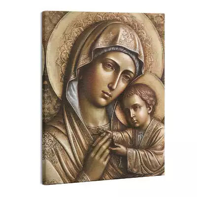 Zdjęcie na płótnie Płaskorzeźba Matki Boskiej z Jezusem