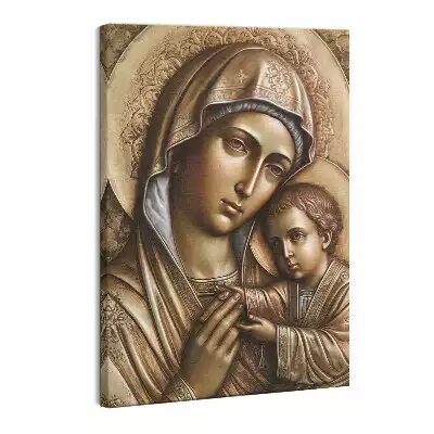 Obraz canvas Płaskorzeźba Matki Boskiej z Jezusem