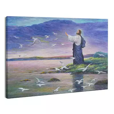 Obraz canvas Jezus Chrystus nad wodą