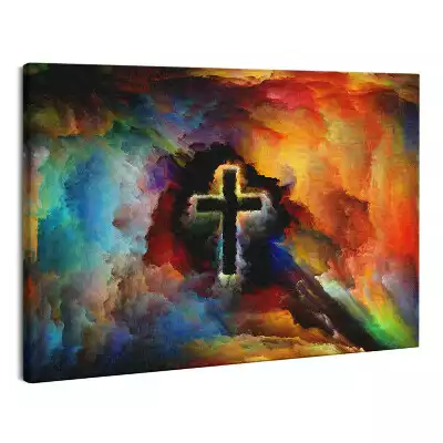 Zdjęcie na płótnie Święty krzyż w kolorowych barwach
