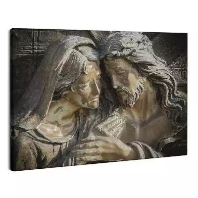 Obraz na płótnie Posąg z brązu Jezusa Chrystusa i Dziewicy Maryi