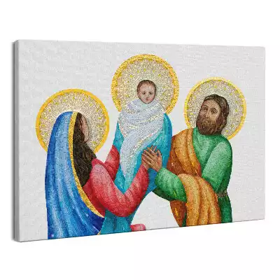 Obraz na płótnie Mozaika Jezusa Chrystusa z Maryją i Józefem