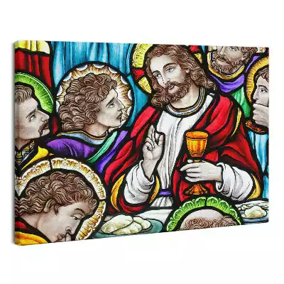 Zdjęcie na płótnie Witraż Jezus na ostatniej wieczerzy