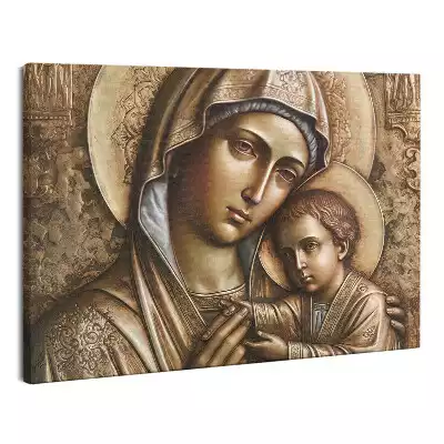 Obraz canvas Płaskorzeźba Matki Boskiej z Jezusem