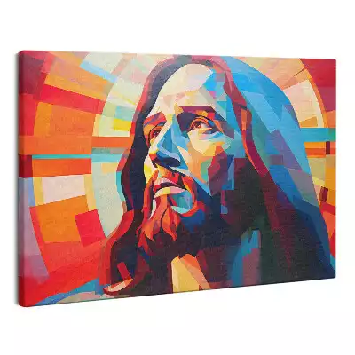 Obraz na płótnie Kolorowa ilustracja twarz Jezusa