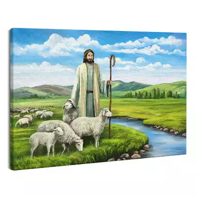 Obraz canvas Pan Jezus Dobry Pasterz Owce