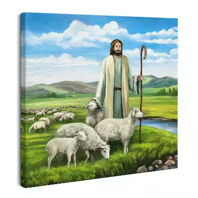 Obraz na płótnie Pan Jezus Dobry Pasterz Owce
