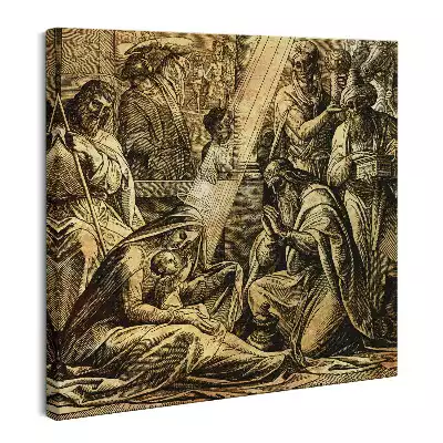 Obraz na płótnie Jezus Matka Boża i trzej mędrcy