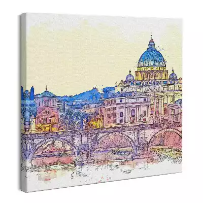 Obraz na płótnie Akwarela Katedry św. Piotra w Rzymie Włochy