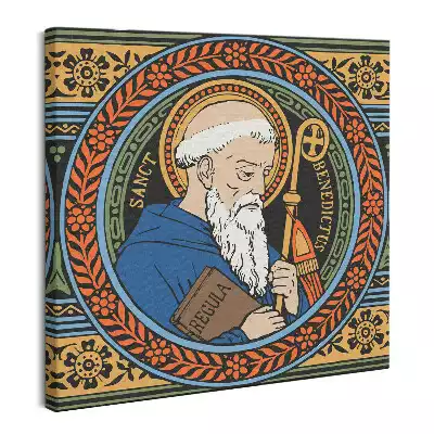 Obraz na płótnie Ilustracja Św. Benedykt z Nursji